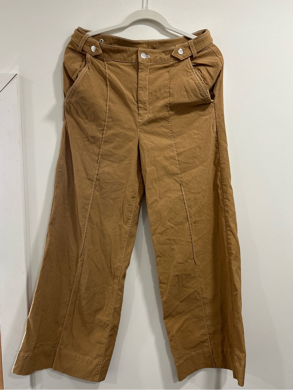Maeve wide leg seamed pants size 12 adjustable waist